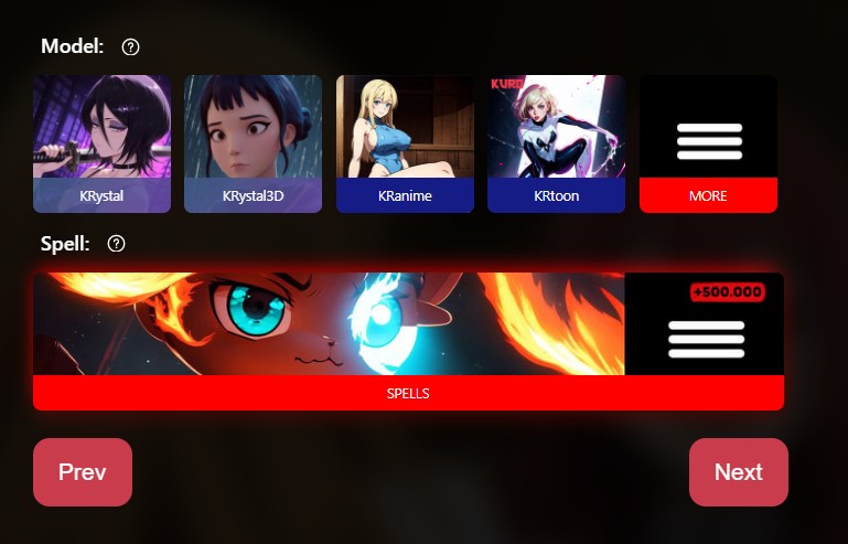 Spell model selection