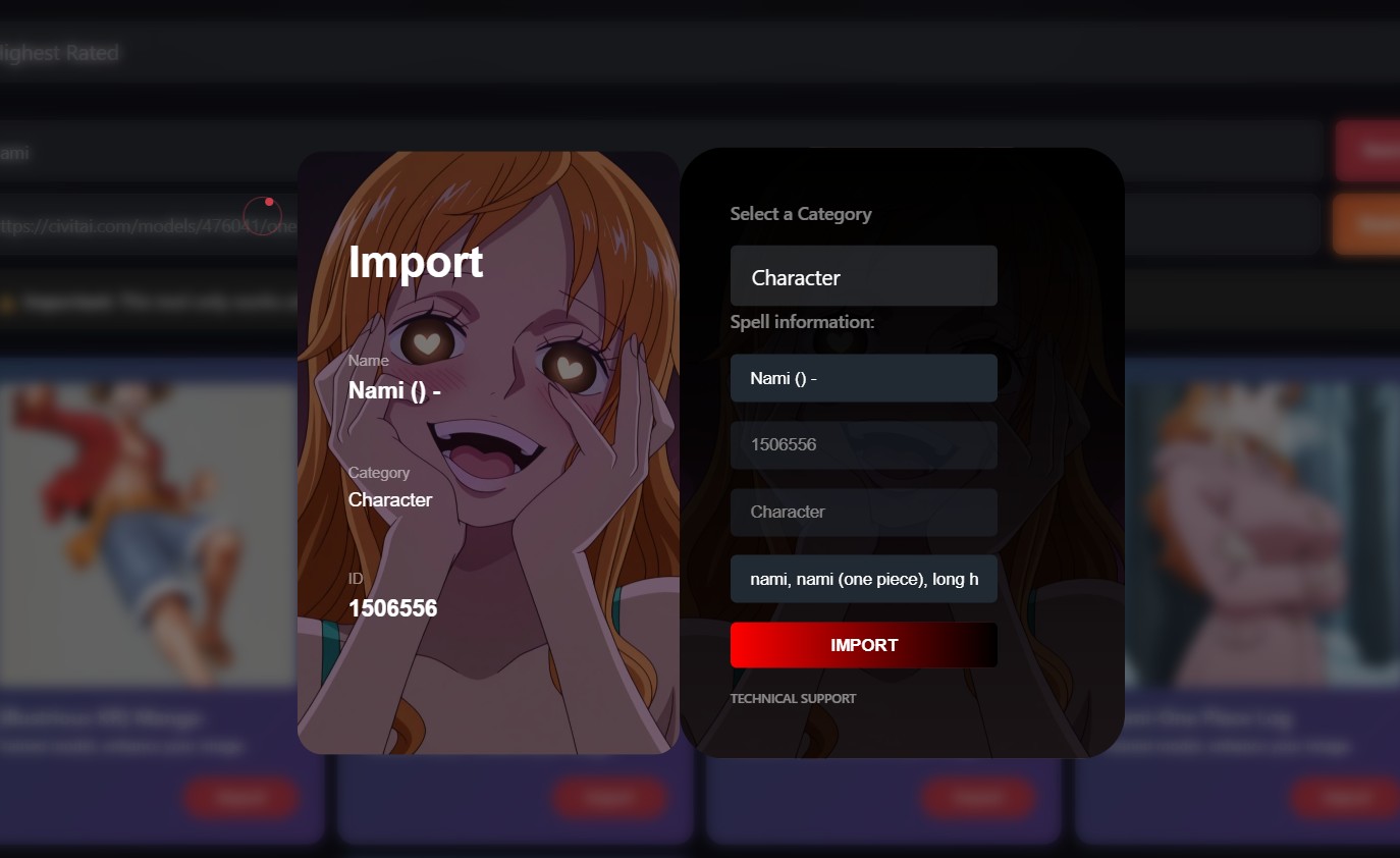 Spell Import Interface